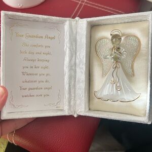 Shimmering Angel Figurine with Gold Accents